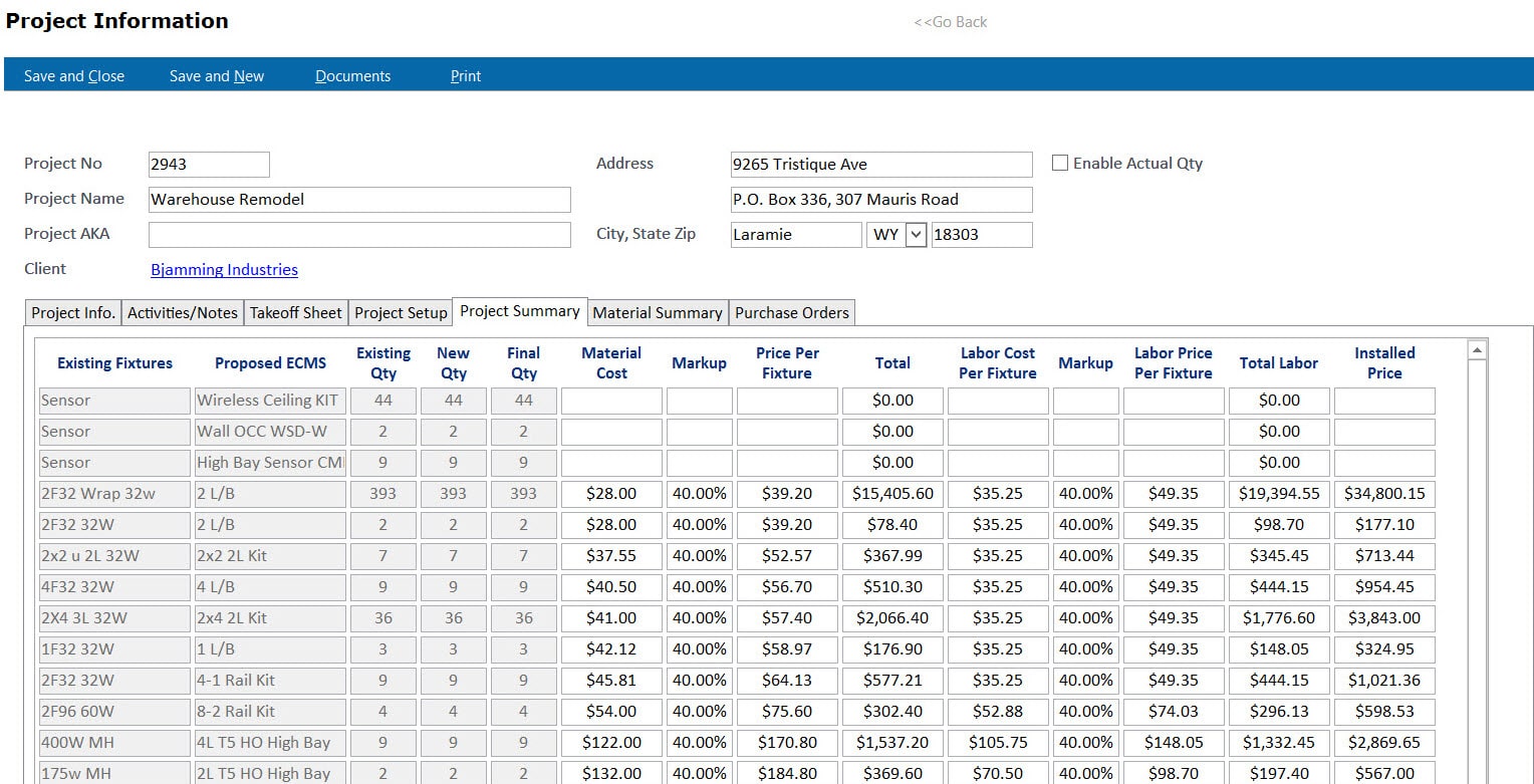 Project Information Material Summary